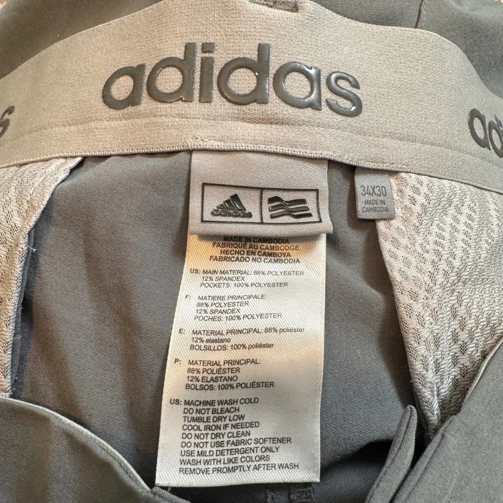 Adidas Ultimate 365 Golf Pants 34x30 Gray‎ Lightweight Performance Athletic Fit